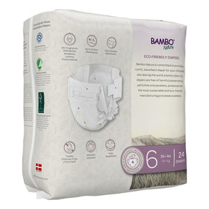 Bambo Nature Dream Eco-Friendly Baby Diapers Size 6, angle view showcasing soft, sustainable design for babies.