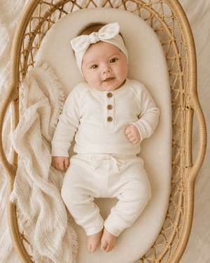 Bamboo Long Sleeve Shirt - Cream Ribbed