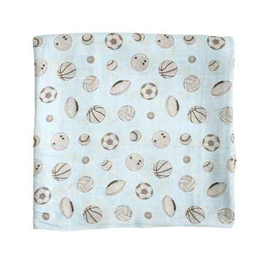 Bamboo Muslin Swaddle Blanket in Baby Ballers