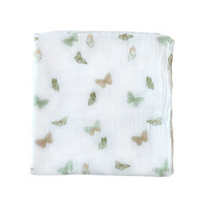 Bamboo Muslin Swaddle Blanket in Busy Bees