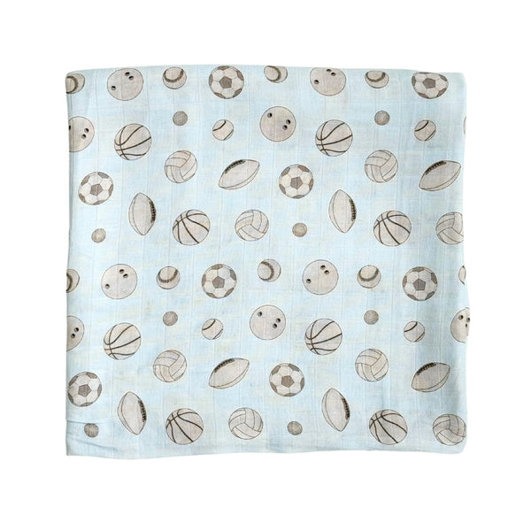 Bamboo Muslin Swaddle Blanket in Busy Bees