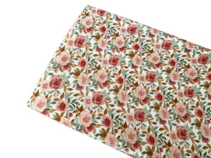 Dusty Pink Floral Bamboo Changing Pad Cover