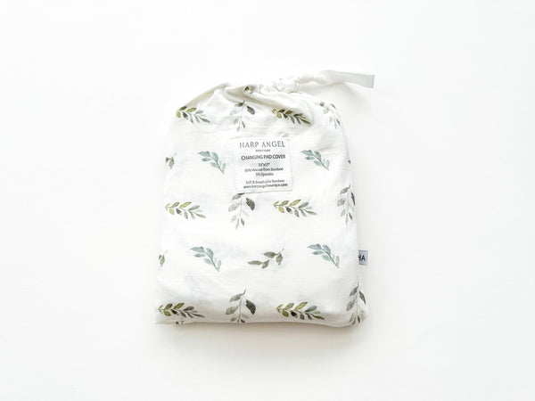 Green Leaves Bamboo Changing Pad Cover | Bassinet & Lounger Cover