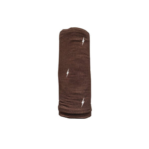 Brown Lightning Bamboo Stretch Swaddle Blanket