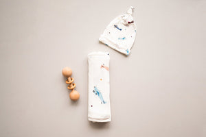 Vintage Airplane Bamboo Stretch Swaddle Blanket