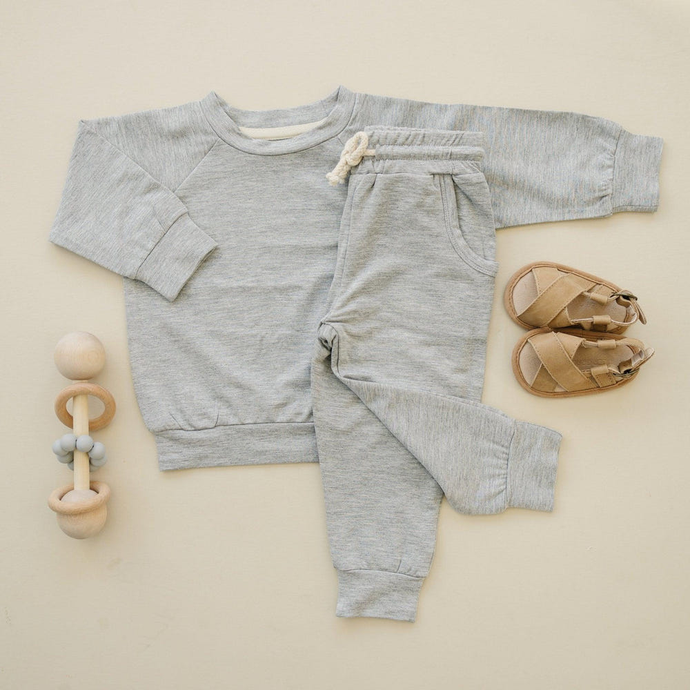 Bamboo Terry Crewneck Sweatshirt for babies in soft, breathable fabric - perfect for comfort and style.
