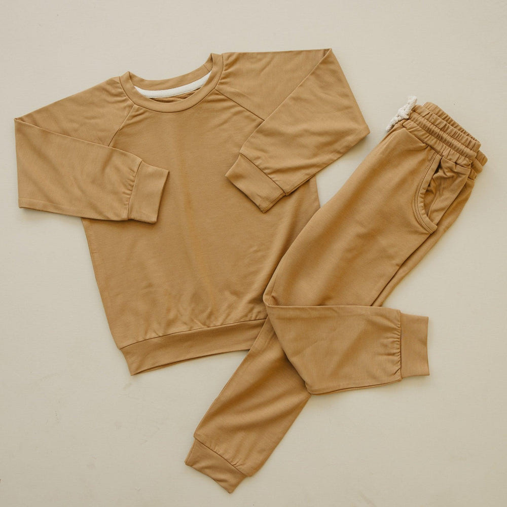 Bamboo Terry Joggers for babies, soft and comfortable, perfect for playtime and lounging.