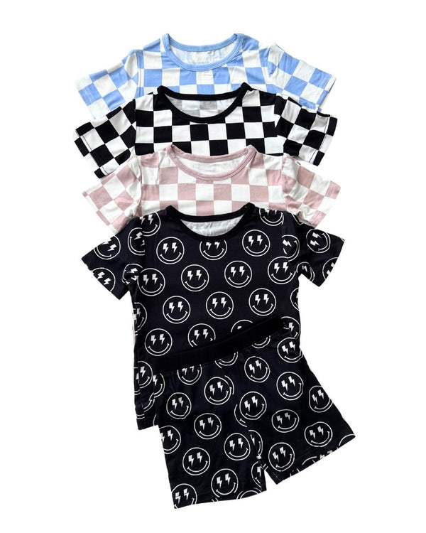 Bamboo Two Piece Shorts Set | Electric Smiley - MOOGCO Baby