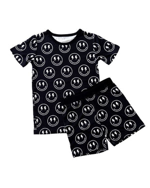 Bamboo Two Piece Shorts Set | Electric Smiley - MOOGCO Baby