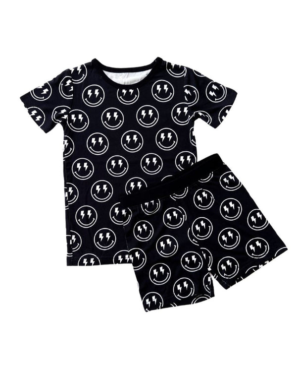 Bamboo Two Piece Shorts Set | Electric Smiley - MOOGCO Baby