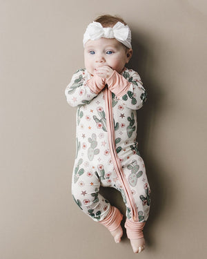 Bamboo Zip Romper | Cactus Flower