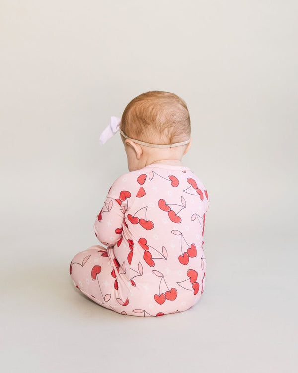 Bamboo Zip Romper | Cherry Heart