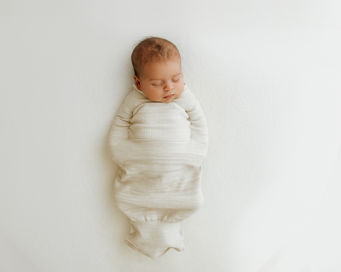 Swaddelini Bamboo Blend Beige Swaddle Sleep Sack 3D-knit