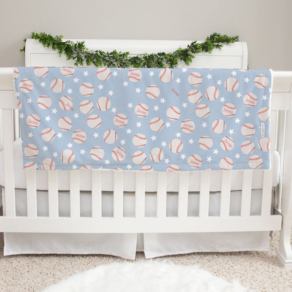 Personalized Baby Blanket – Baseball Baby Blanket for Boys | Soft Minky Cozy