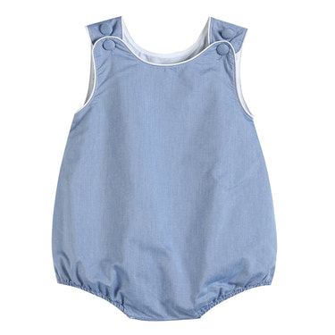 Basic Blue Denim Style Bubble Romper - MOOGCO Baby