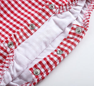 Basic Red Gingham Bubble Romper