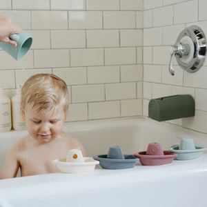 "Colorful baby bath rinse cup at a 22-degree angle for easy rinsing during bath time."