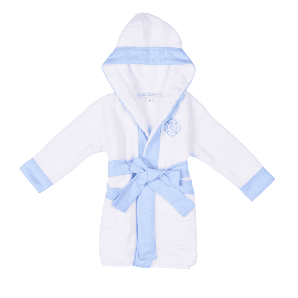 PETIT MARIN | Boys Blue & White Cotton Bathrobe