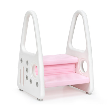 Kids step stool learning helper with armrest for kitchen and potty training, perfect for toddlers.