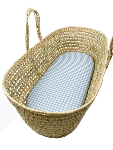 Wendy Anne Blue and White Cotton Gingham Fitted Sheet Custom Sizes