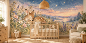 Watercolor Resting Deer Wall Mural, image 1