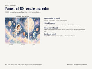 Watercolor Astronaut and Moon Wall Mural, image 8