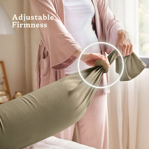 Dusty Olive pregnancy pillow at angle 5, perfect for nursing and comfort during pregnancy.