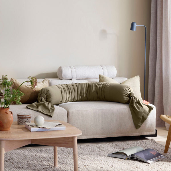 Dusty Olive pregnancy pillow at angle 2, perfect for nursing and comfort during pregnancy.