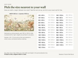 Watercolor Meadow Friends Wall Mural, image 2