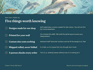 Watercolor Dolphin Family Ocean Wall Mural, image 10