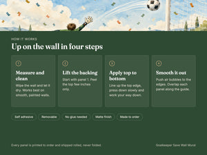 Watercolor Goalkeeper Save Soccer Wall Mural, image 9