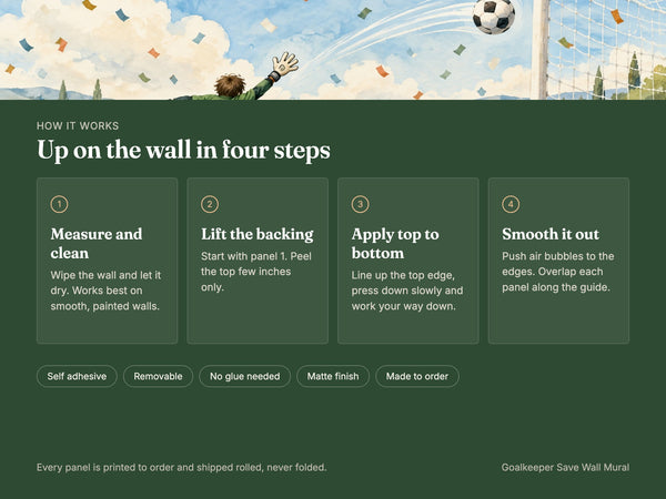 Watercolor Goalkeeper Save Soccer Wall Mural, image 9