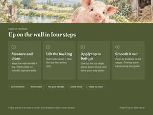 Watercolor Piglet Family Farm Wall Mural, image 9