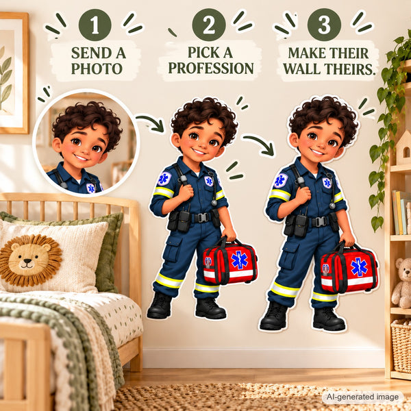 Personalized Paramedic Wall Decal from Photo, Dream Job Sticker, image 15