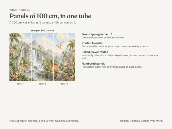 Watercolor Tropical Dinosaur Garden Wall Mural, image 8