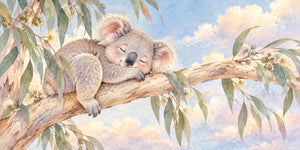 Watercolor Sleepy Koala Wall Mural, image 3