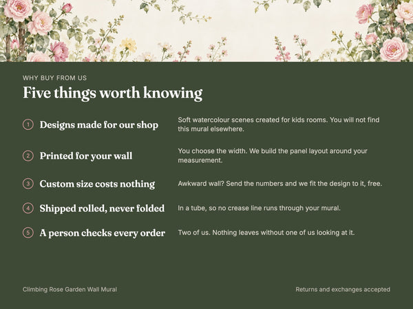 Watercolor Climbing Rose Garden Wall Mural, image 9