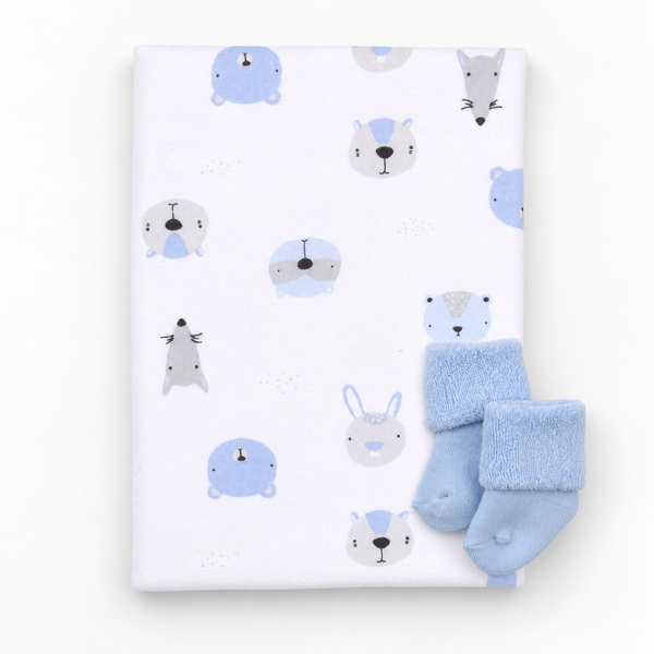 Baby Blossom Company Single Cupcake Set Bear cotton flannel blanket 30x30
