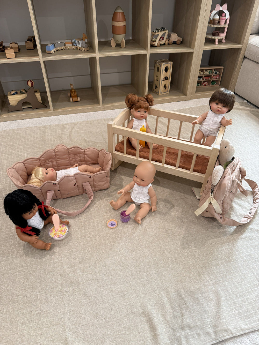 Bebenita | Wooden Baby Doll Cradle Bed in Natural Birch