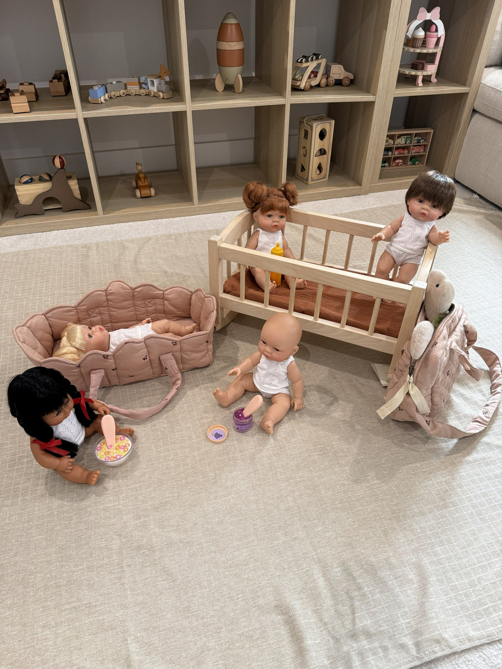 Bebenita | Wooden Baby Doll Cradle Bed in Natural Birch