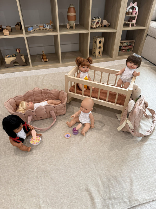Bebenita | Wooden Baby Doll Cradle Bed in Natural Birch