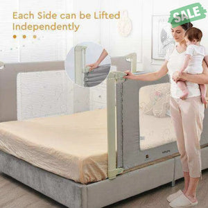 Bed Rail Guard for Toddlers Kid with Adjustable Height and Safety Lock-59 inch Gray Bed Rails