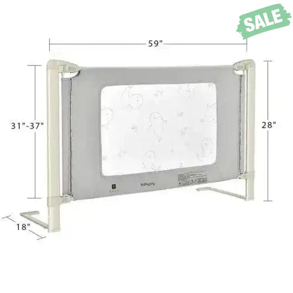 Bed Rail Guard for Toddlers Kid with Adjustable Height and Safety Lock-59 inch Gray Bed Rails