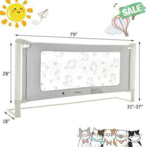 Bed Rail Guard for Toddlers Kid with Adjustable Height and Safety Lock-59 inch Gray Bed Rails