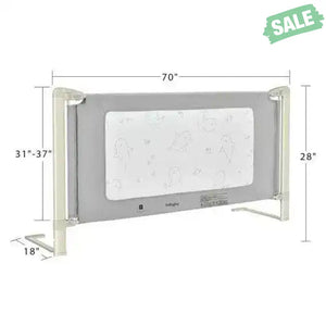 Bed Rail Guard for Toddlers Kid with Adjustable Height and Safety Lock-59 inch Gray Bed Rails