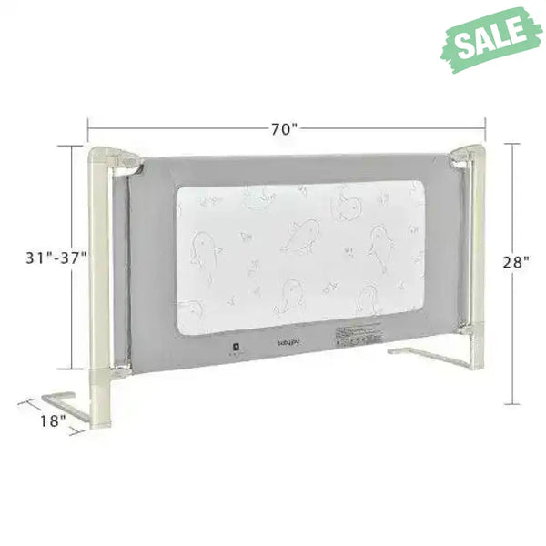 Bed Rail Guard for Toddlers Kid with Adjustable Height and Safety Lock-59 inch Gray Bed Rails