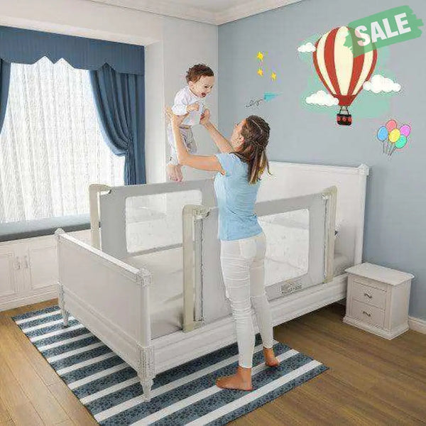 Bed Rail Guard for Toddlers Kid with Adjustable Height and Safety Lock-59 inch Gray Bed Rails