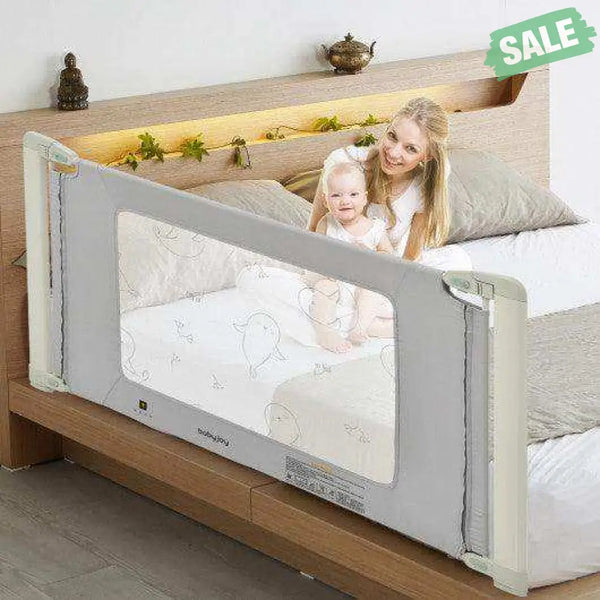 Bed Rail Guard for Toddlers Kid with Adjustable Height and Safety Lock-59 inch Gray Bed Rails