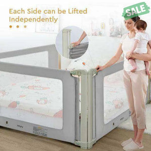 Bed Rail Guard for Toddlers Kid with Adjustable Height and Safety Lock-59 inch Gray Bed Rails