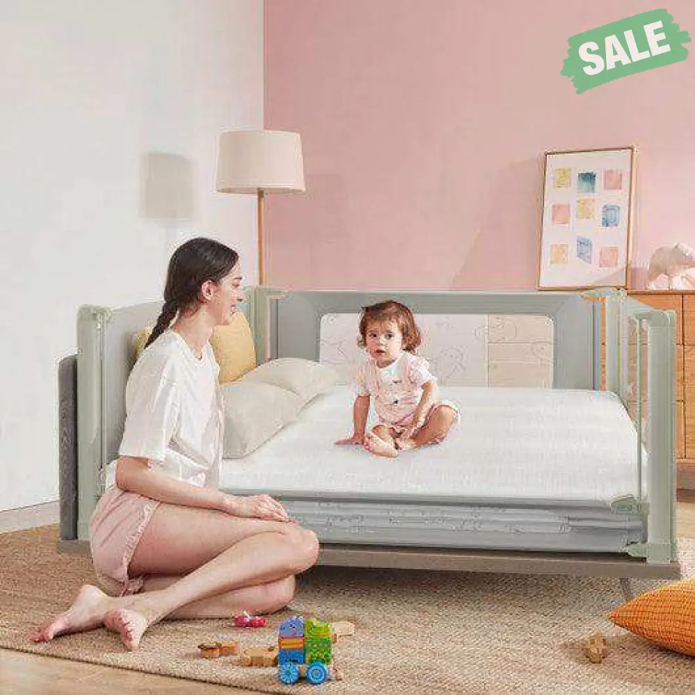 Bed Rail Guard for Toddlers Kid with Adjustable Height and Safety Lock-59 inch Gray Bed Rails